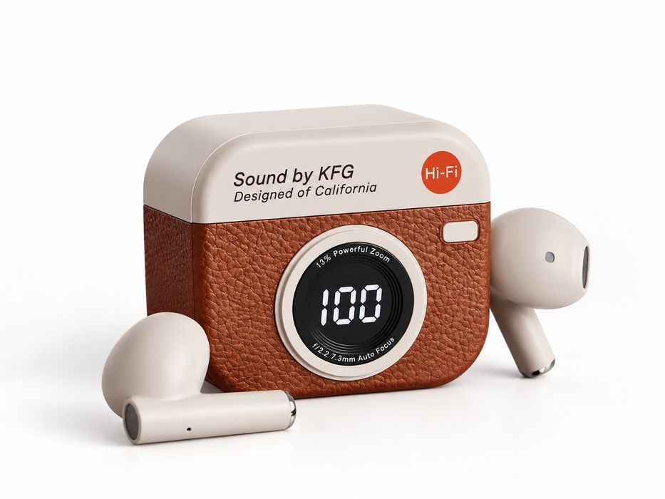 Fones Bluetooth Retrô – Design de Câmara