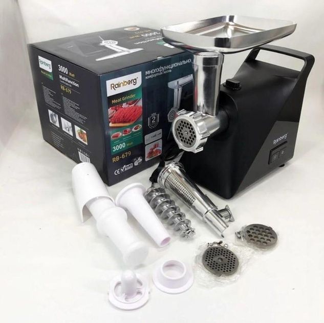 ПОТУЖНА! Німецька м'ясорубка 3000Вт, подрібнювач, соковижималка, бленд