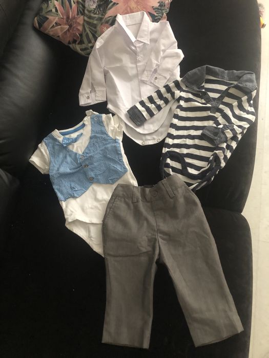 Body chrzciny wizytwe chłopca koszula spodnie 74/ok. 6 mcy