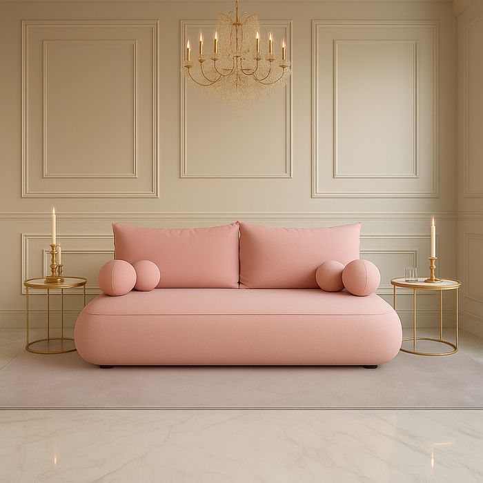 Kanapa sofa Luna funcja spania Boucle wybór tkanin