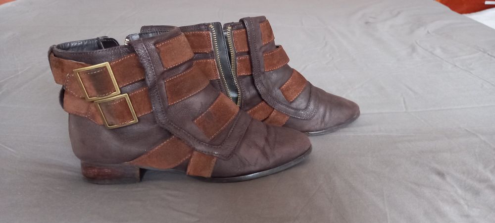 Botas pele castanha ZARA Collection