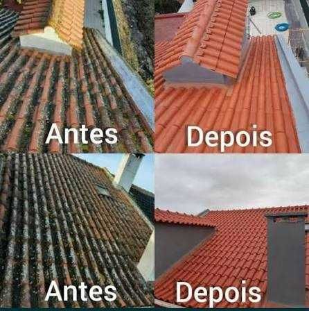 Limpeza de telhados terraços e paredes