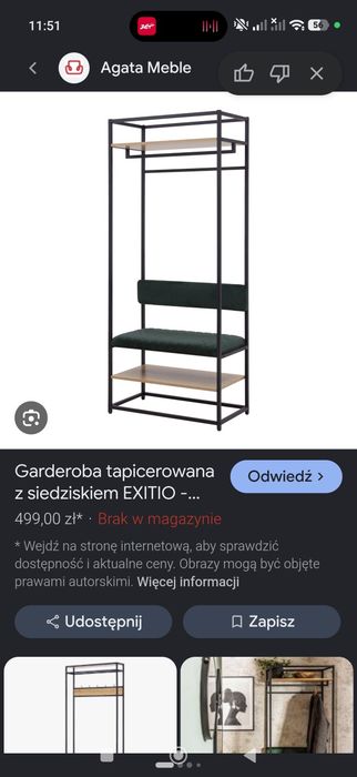 Garderoba Exsito z siedziskiem