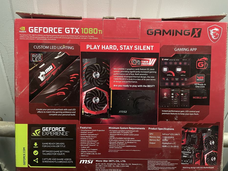 MSI GeForce GTX 1080 ti gaming 11gb