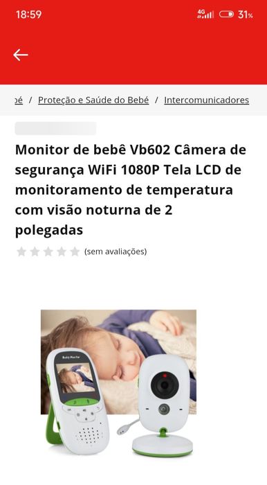 Monitor de bebê câmara