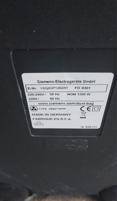 Odkurzacz Siemens 1200W workowy