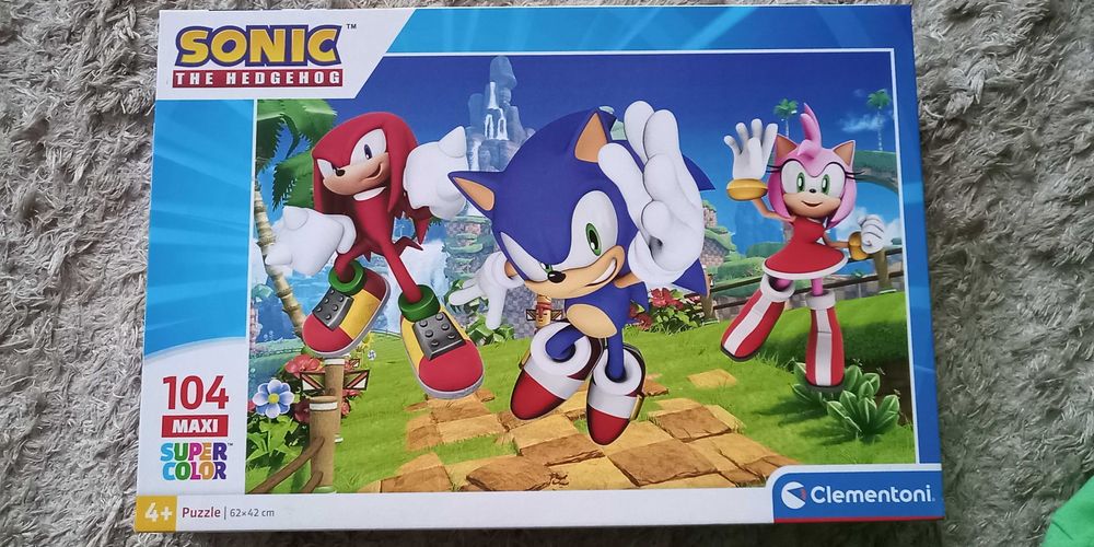 Puzzle Sonic duże dla dziecka, Clementoni jak nowe