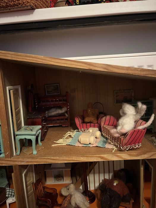 Domek dla lalek myszek lundby z wyposazeniem vintage jak maileg myszki