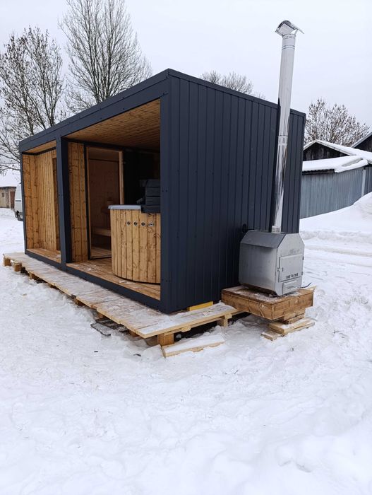 Sauna ogrodowa izolowana kompletna z piecem