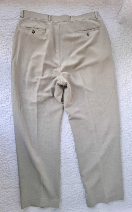 Vanheusen męskie spodnie vintage klasyczne wiskoza len 36