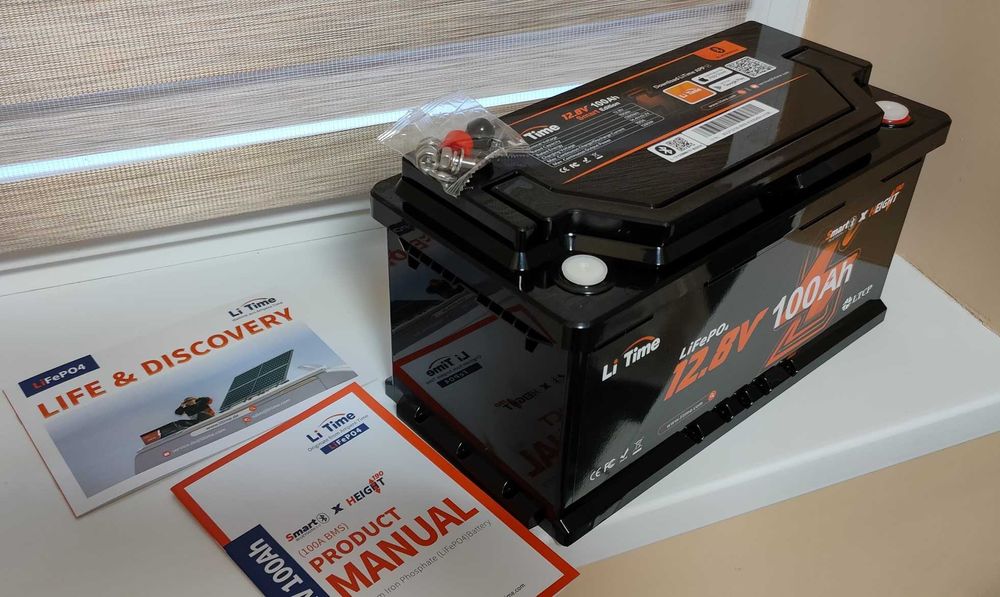 Bluetooth Акумулятор LiTime 12 V 100 Ah LiFePO4, LFP, LTCP