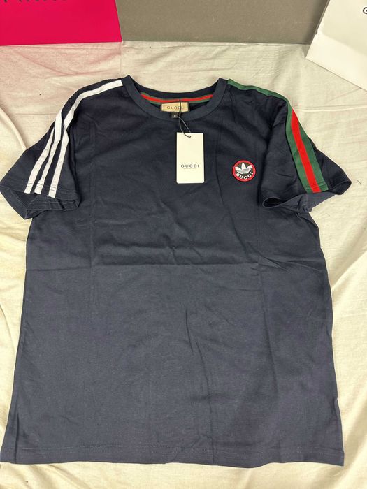 Koszulka t-shirt gucci koszulki męskie granatowa nowość znaczek mały