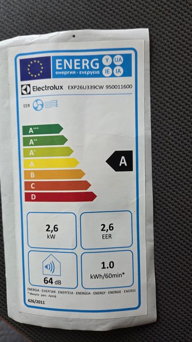 Klimatyzator przenośny electrolux EXP26U339CW
