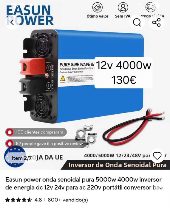 Inversor 12/24 2000/4000W