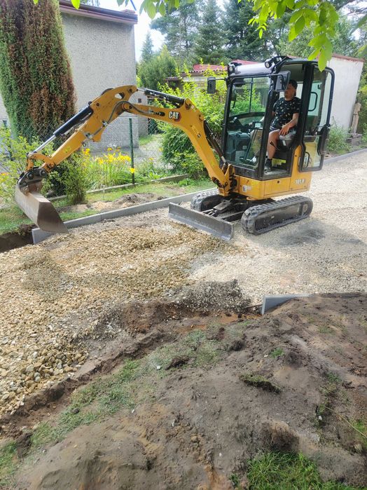 usługi minikoparką wynajem prace ziemne niwelacje terenu koparka wykop