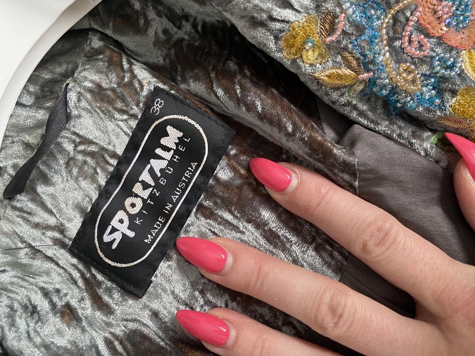 Sportalm marynarka welur futro naruralne futerko  żakiet cekiny 38 M