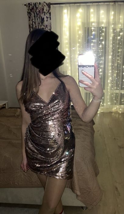Платье нарядное в паетки asos 34 xs