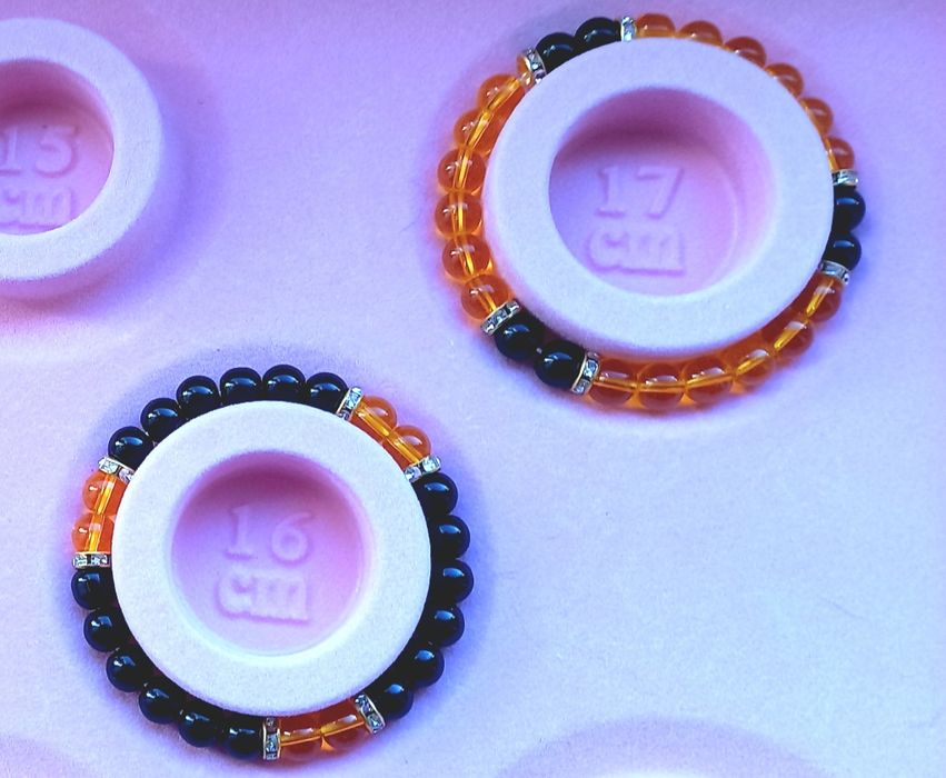 Парні браслети "сила і вогонь" - чорний агат і цитрин