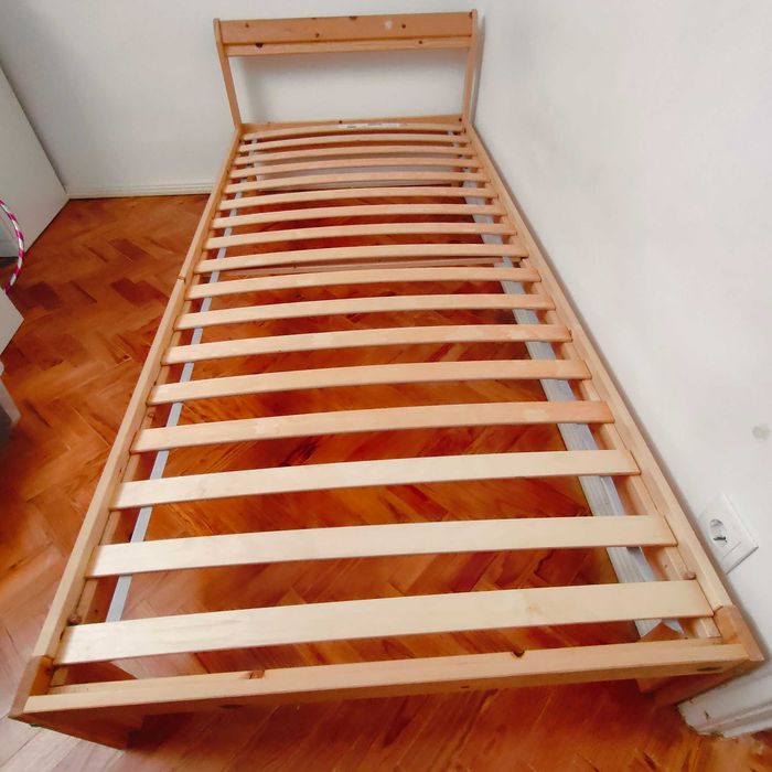 Cama solteiro NEIDEN 90x200cm com estrado LURÖY