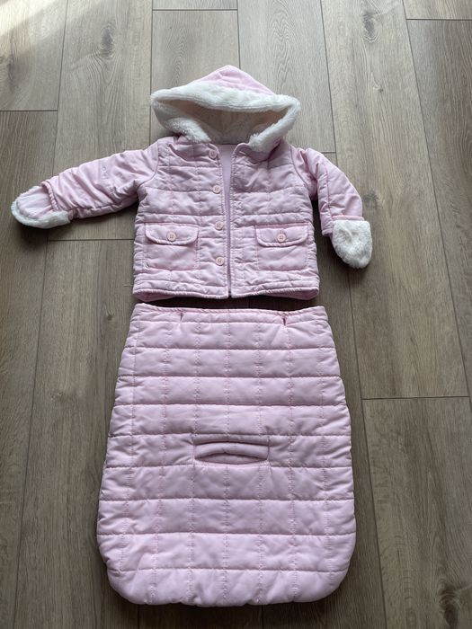 Демісезонна куртка для дівчинки до 12 міс з чохлом для ніжок