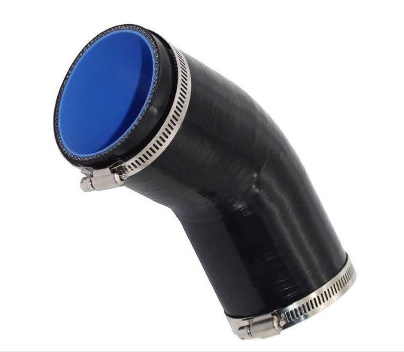 Tubo Silicone 45° Diâmetro 63mm + Braçadeiras Inox