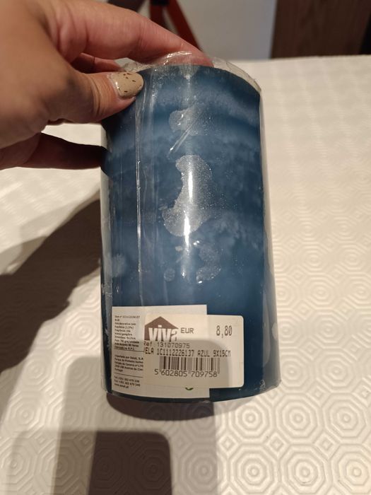 Vela Azul Nova marca VIVA Grossa e com cheiro de Relax