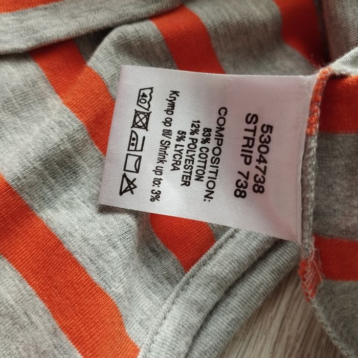 Długa sukienka w paski Ze-Ze Collection XL szaro-pomarańczowa