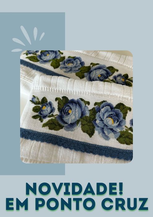Toalhas bordadas em Ponto Cruz
