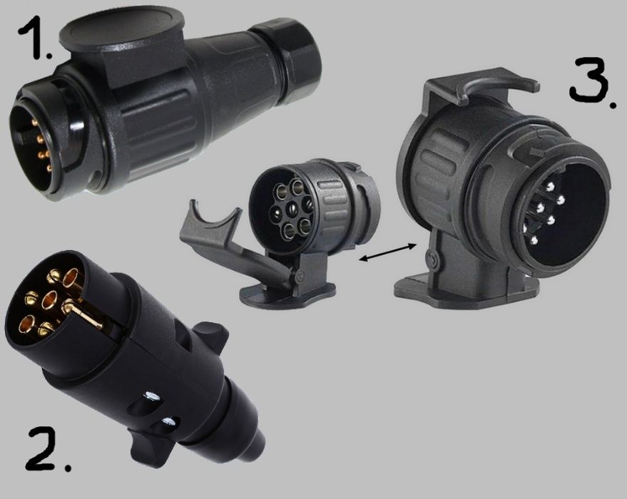 Wtyczka 7 pin 13 pin adapter redukcja przejściówka gniazdo przyczepa