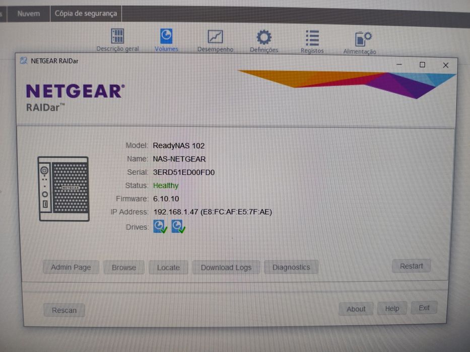 NAS NetGear com 2 Disco 2TB