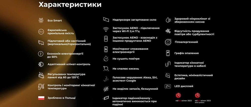 Конвектор (Обігрівач) AENO Premium Eco Smart GH5S LED Grey