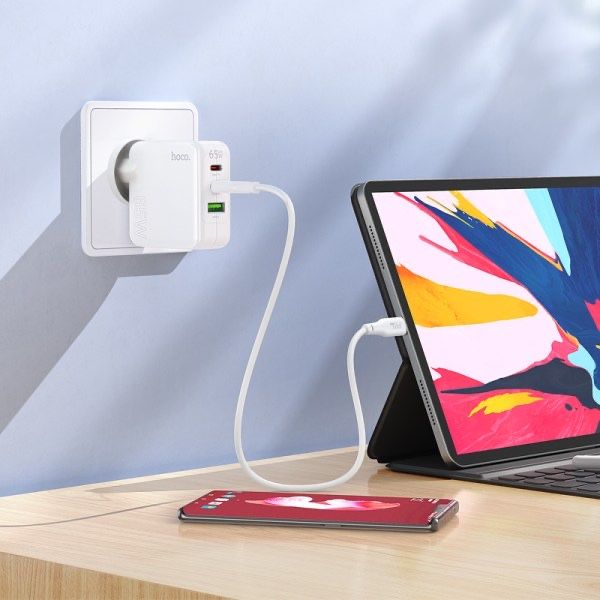 Мощное Зарядное Устройство Носо C115А / PD65W / QC3.0 / 2Type-C + USB
