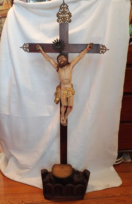 Crucifixo Pau Santo Grande Dimensão Séc XIX