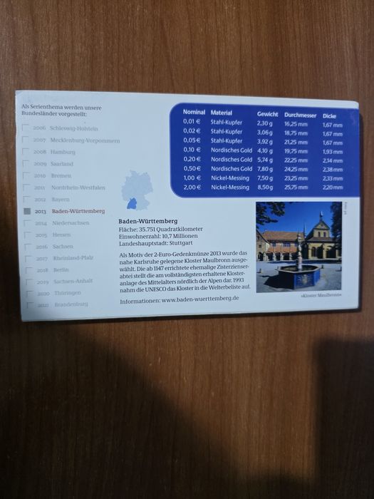 Conjunto de moedas de euro da Alemanha de 2013