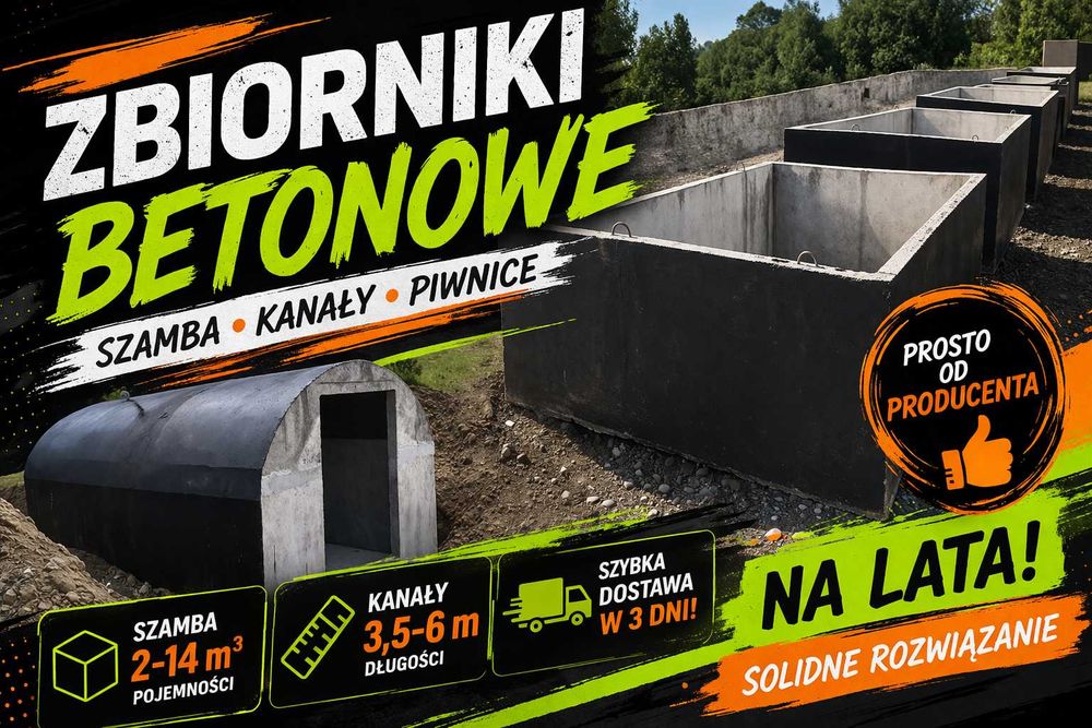 KANAŁ BETONOWY do garażu warsztatu KANAŁY szambo szamba betonowe 4M