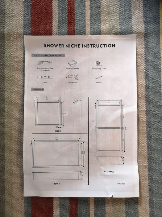 SHOWER NICHE - wnęka prysznicowa, nowa