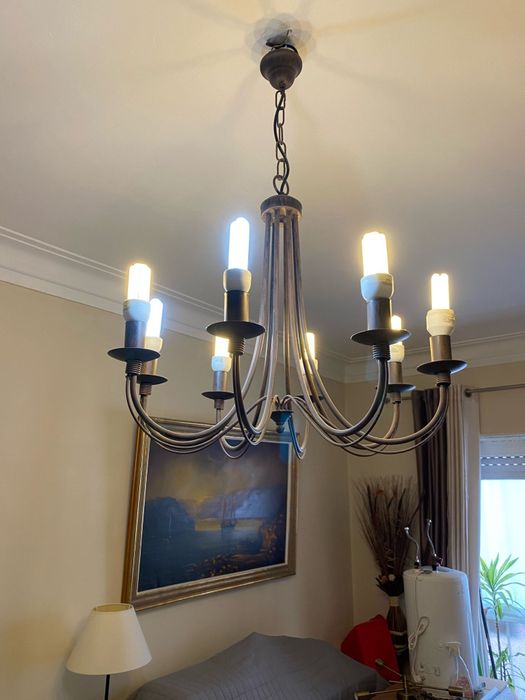 Candeeiro tecto em ferro forjado