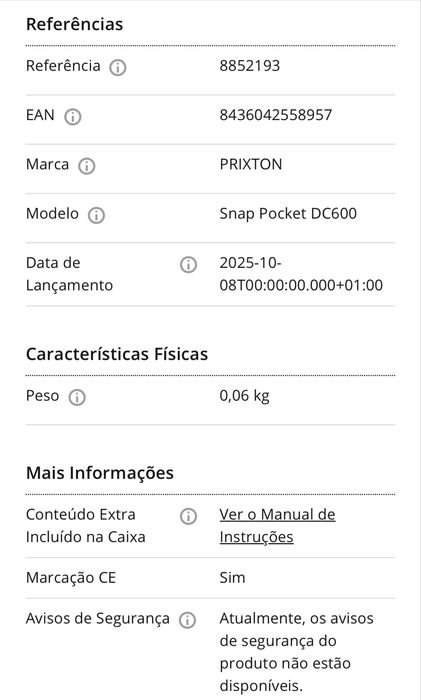 Action Cam PRIXTON Digital Snap Pocket (5k - 50 Mp - Rotação 270º Submersível - Wi-Fi)