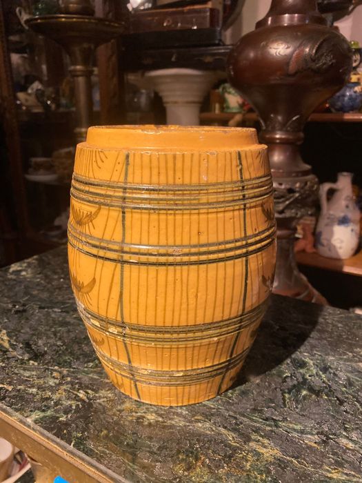 Pote Pipa Faiança Caldas da Rainha séc XIX 19 cm