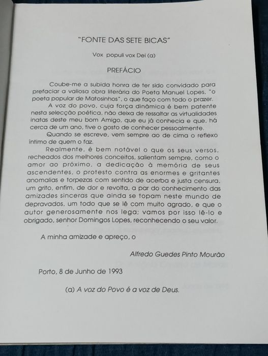 Livro Fonte das Sete Bicas  , Poesia Popular
