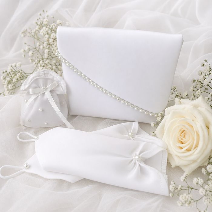 Komplet komunijny torebka rękawiczki