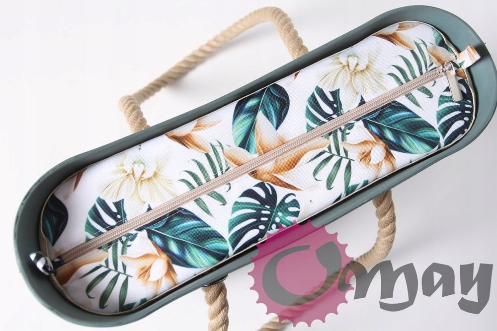 Organizer OBAG STANDARD cudne storczyki beż biszkopt 2 kieszenie OMAY