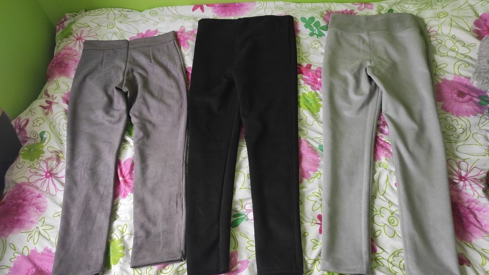 Zestaw legginsów spodni welurowych nowe bez metki