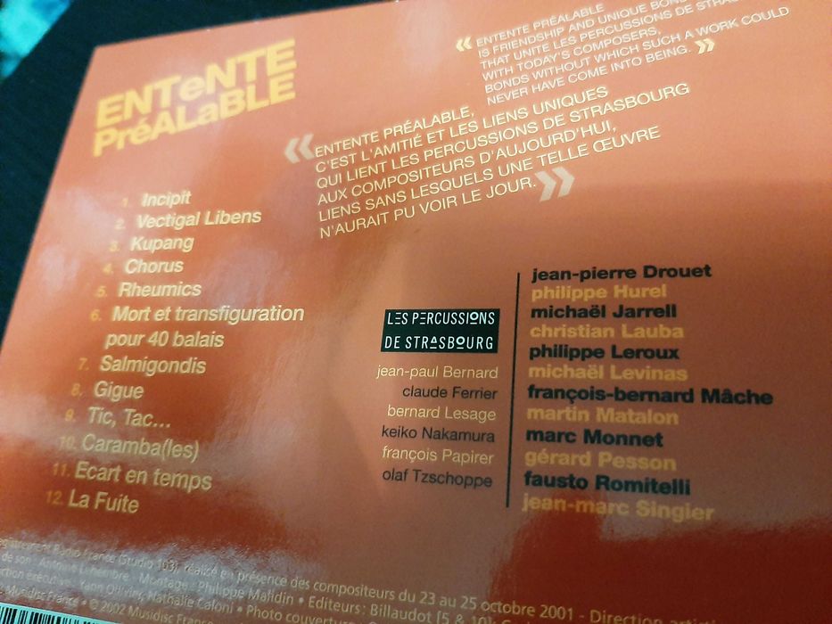 Les Percussions De Strasbourg – Entente Préalable