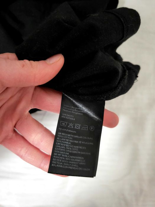 Czarny T-shirt OVERSIZE H&M Basic S bdb stan bawełna (pudełkowy krój)