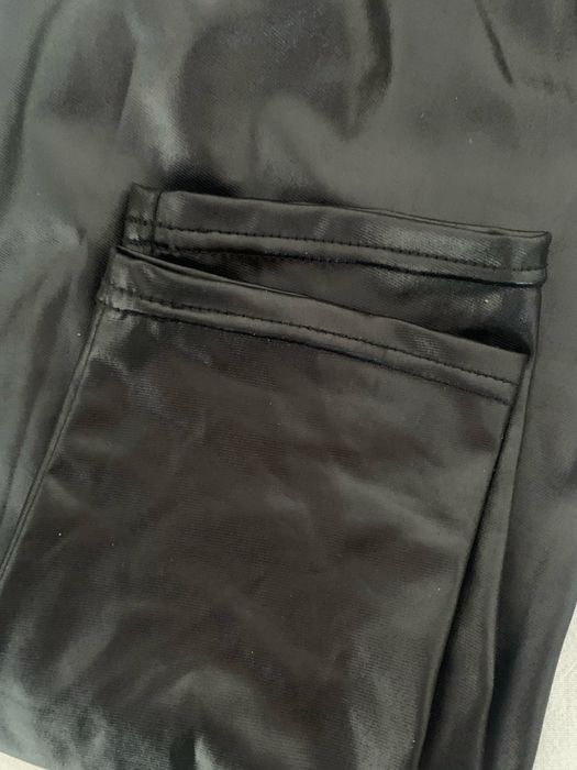 Legginsy damskie czarne, skóropodobne