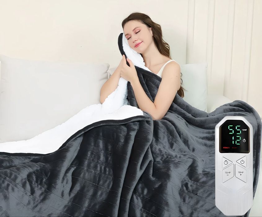 Електроковдра з підігрівом 30–55°C | Нагрів за 5 хв | Таймер до 12 год