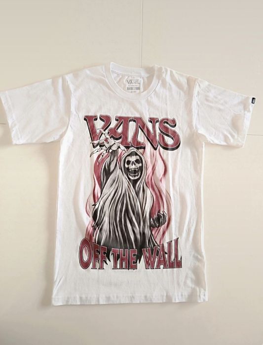 VANS White T-shirt, XS, Classic Fit