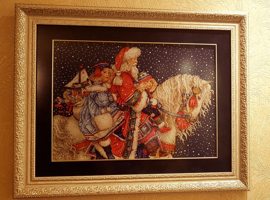 Картина"Зимова казка". Вишивка хрестиком