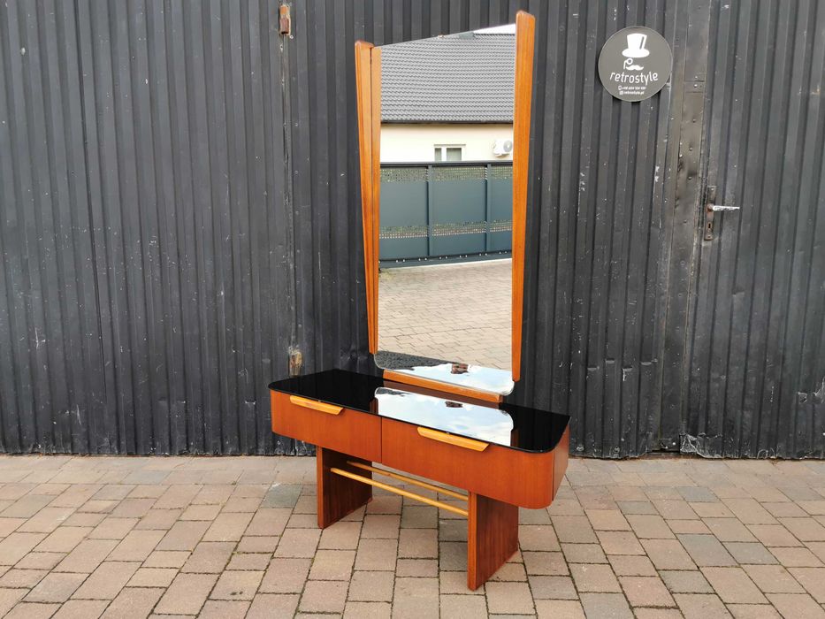 Toaletka JITONA ze szklanym blatem, Czechosłowacja '60 design, PRL